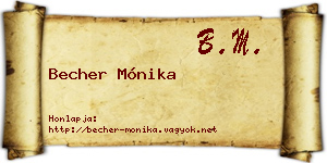 Becher Mónika névjegykártya